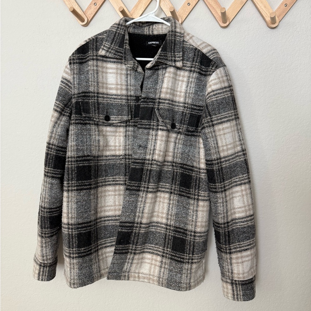 EXPRESS Mens Plaid Shacket